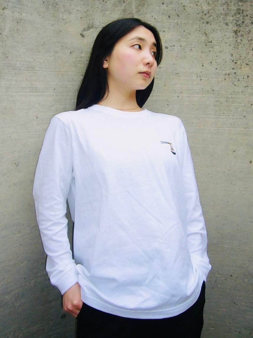 【予約限定再販売中】Never give up long tee / white