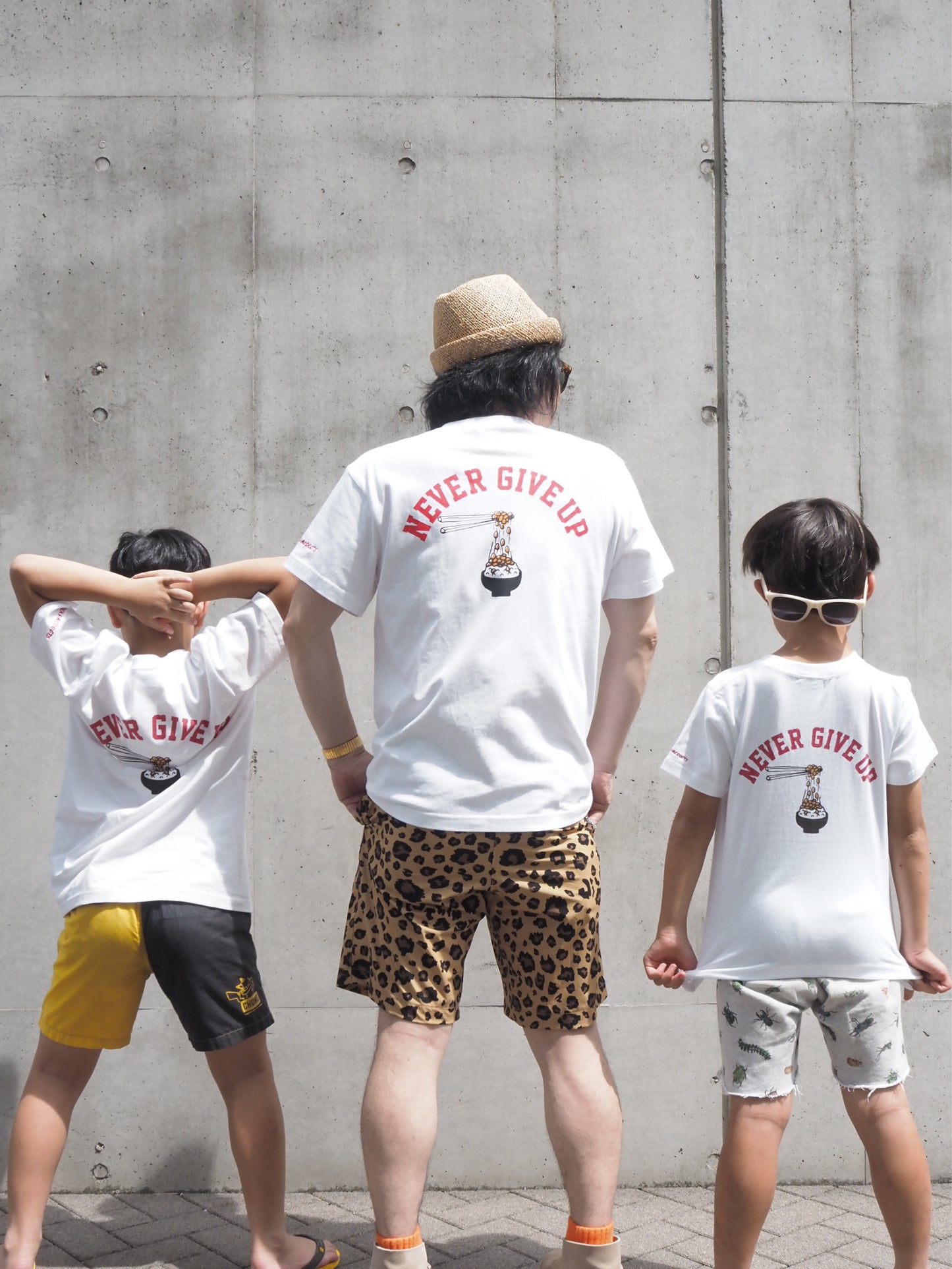 【先行限定販売中】Never give up half tee / white キッズ